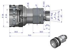 shumee Vtičnica hidravlične hitre spojke M18x1,5 zunanji navoj EURO (9100818G) (ISO 7241-A) Waryński (paket 10)