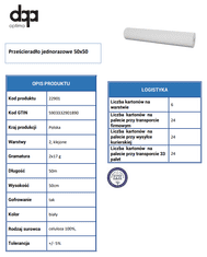 shumee Medicinski vložek, rjuha za enkratno uporabo, 50x50