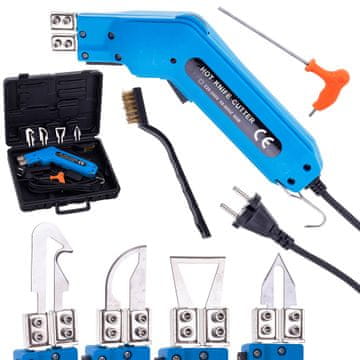 shumee TERMIČNI REZALNIK ZA SINTETIČNE TKANINE 80 W 4 REZILA NASTAVLJIVO KOVČEK