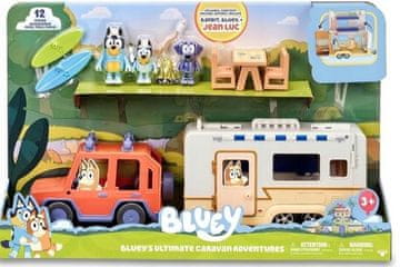 shumee KOMPLET MODREGA AVTOMOBILA IN PRIKOLICE + 3 FIGURE