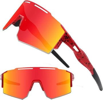 shumee ŠPORTNA OČALA POLARIZACIJA ZA KOLESARJENJE, MTB, TEK, KOLESARJENJE, RDEČA