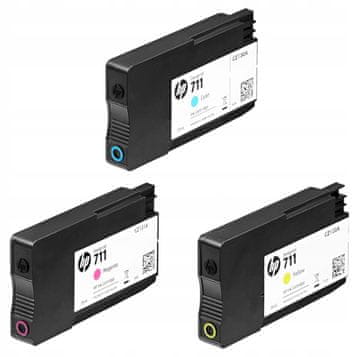shumee 3x atramentová sada HP 711 CMY pre tlačiareň HP DesignJet T120 a HP DesignJet T520