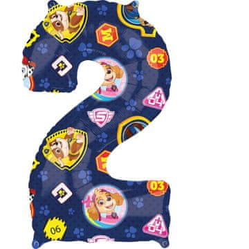 Amscan Folija balon številka 2 Paw Patrol 43cm x 66cm