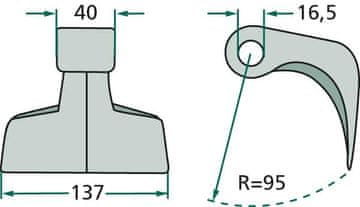 shumee Kladivo za rezanje 40x137x16,5 r=95