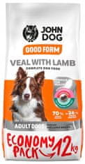shumee JOHN DOG suha hrana za pse srednje velikih in velikih pasem TELETINA IN JAGNJETINA 12 kg