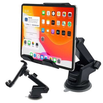 shumee Avtomobilski nosilec za telefon, tablico, vetrobransko steklo, kokpit, močan, nastavljiv, 4711 palcev, črn