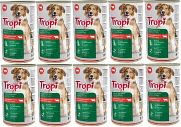 shumee TROPI mokra pasja hrana z govedino v omaki 415 g x 10 kos BEEF dog