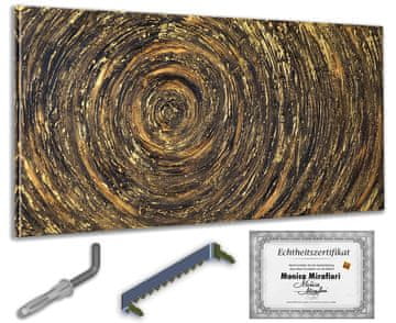 shumee Monica Mirafiori I 100 % ROČNO POSLIKANA I Krožna slika 140x70cm | Ročno poslikana slika | Akrilna slika | Zelo velika akrilna slika I Moderna umetnost I Umetniške slike
