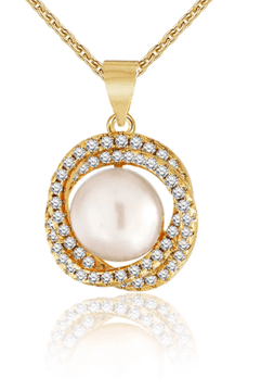 shumee Verižica iz 18-karatnega zlata z obeskom in biserom