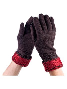 shumee Ženske pletene zimske rokavice rdeče barve Passigatti