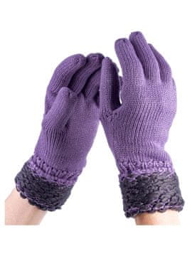 shumee Ženske pletene zimske rokavice vijolične barve Passigatti