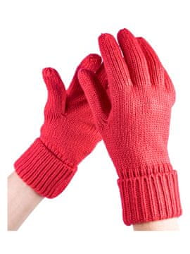 shumee Ženske pletene zimske rokavice rdeče barve Passigatti
