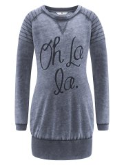 shumee Ženska nosečniška jeans obleka z vzorcem popka