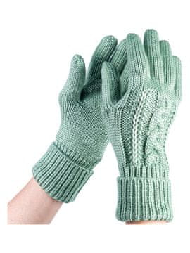 shumee Ženske pletene zimske rokavice zelene barve Passigatti