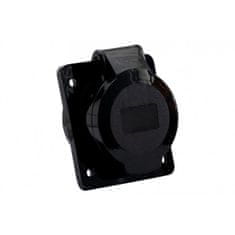 F-ELEKTRO Kotna vtičnica 16A/5P /FE/ črna F7.0132