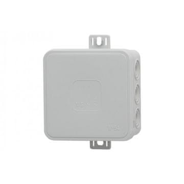 F-ELEKTRO Hermetična omarica V5, termoplastika 75x75x41 IP54, siva - klik, 12 izbojnih odprtin F1.0261