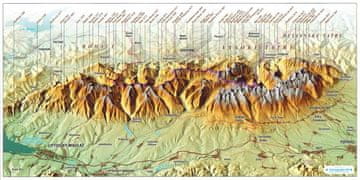 shumee Tatre. Panoramski zemljevid s 3D učinkom. Razglednica