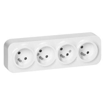 shumee Štirikratna nadometna vtičnica ToDo 2P+Z IP20 bela