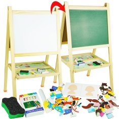 shumee Lesena magnetna tabla s kredo + set magnetnih lesenih sestavljank