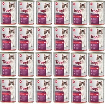shumee TROPI mokra mačja hrana z govedino 24 kos x 415 g GOVEDINA
