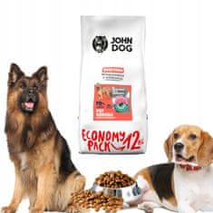 shumee JOHN DOG suha hrana za pse srednje velikih in velikih pasem SVINJINA IN GOVEDINA 12 kg