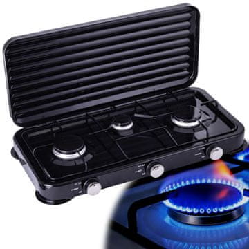shumee ABSC6003-B črni turistični plinski štedilnik s 3 gorilniki