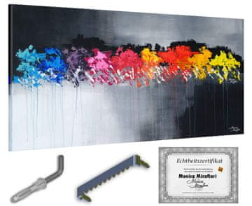 shumee Monica Mirafiori I 100 % ROČNO POSLIKANA I Slika omejene izdaje 140x70cm | Ročno poslikana slika | Akrilna slika | Zelo velika akrilna slika I Moderna umetnost I Umetniške slike