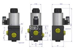 shumee 3-potni elektromagnetni ventil 3/2 W-E12DVS3/2-80L G1/2"" 12V 80L Waryński