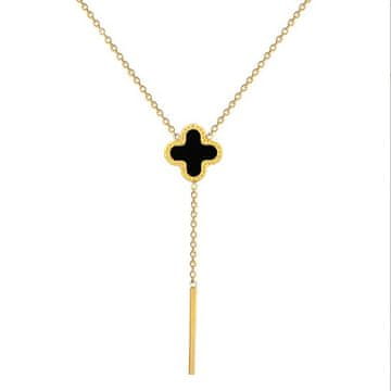 shumee Ogrlica iz detelje s kubičnim cirkonom - kirurško jeklo, zlato