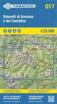 shumee Dolomiti di Auronzo e del Comelico. Vodotesna turistična karta 017. Izd. 2023. Tobak