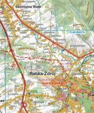 shumee Rabka-Zdrój in okolica 1:35.000. Plastificiran turistični zemljevid. Izdaja 2024. Kompas.
