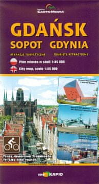 shumee Gdansk, Sopot, Gdynia / Tromesto. Kolesarska in turistična karta / Zemljevid mesta. Cartomedia