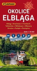 shumee Elbląg okolica 1:55.000. Braniewo, Frombork, Tolkmicko, Pasłęk, Pieniężno. Turistična karta. Izdaja 2025. Kompas