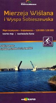 shumee Visluška kosa in otok Sobieszewo. Turistični zemljevid. Cartomedia