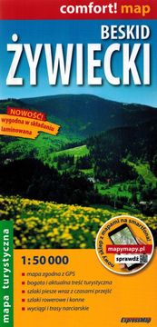shumee Beskid Żywiecki 1:50.000. Laminirana turistična karta. Izdaja 2025. ExpressMap