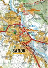 shumee Sanoksko-turčansko gorovje. Območje Sanoka. Plastificiran turistični zemljevid. Izdaja 2024. Kompas