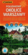 shumee Območje južne Varšave 1:50.000. Krajinski parki Chojnów in Mazovsko vojvodstvo. Laminiran turistični zemljevid. Izdaja 2024. Kompas
