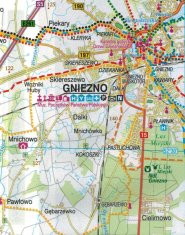 shumee Poznań in okolica, vzhodni del. Velikopoljska. Vodoodporni kolesarski zemljevid. Ne samo Green Velo. Euro Pilot