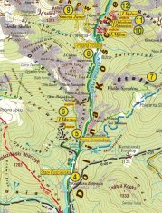 shumee Kościeliska dolina. Zemljevid turističnih znamenitosti. Izdaja 2025. Galileos
