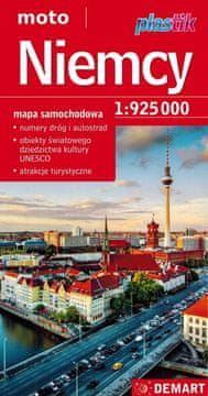 shumee Nemčija 1:925.000. Laminiran cestni zemljevid. Izdaja 2024/2025. Demart