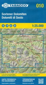 shumee Sextener Dolomiten / Dolomiti di Sesto. Vodotesen turistični zemljevid 010. Izdaja 2023. tobak