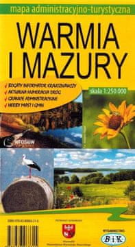 shumee Varmijsko-mazursko vojvodstvo / Varmija in Mazury. Upravni in turistični zemljevid. BiK