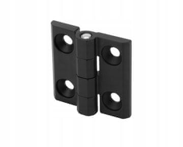 shumee Navojni tečaj 50x50 z luknjo za vijak M6, črno prašno lakirano cinkova litina