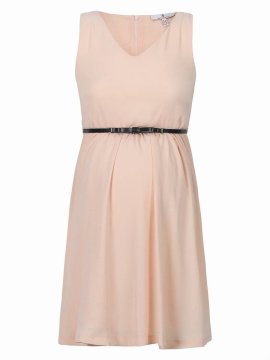 shumee Ženska udobna kremna nosečniška obleka brez rokavov Bellybuton Maternity