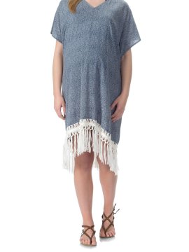 shumee Ženska obleka za nosečnice z resicami in pupkom