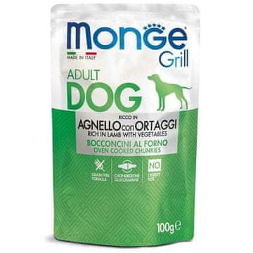 Monge Monge Dog Grill koščki za odrasle pse z jagnjetino in zelenjavo 100 g