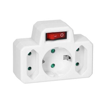 shumee Razdelilnik 1x2P+Z, 2x2P/II s stikalom OR-AE-13191(GS) schuko