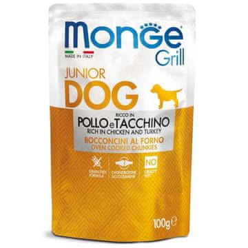shumee Monge Dog Grill koščki hrane za pse s piščancem in puranom 100 g