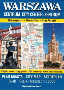 shumee Varšava - mestno središče 1:7.000. Zemljevid / mestni načrt. Izdaja 2023/2024. Gauss
