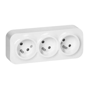 shumee Trojna nadometna vtičnica ToDo 2P+Z IP20 bela